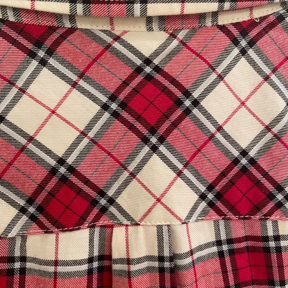 Talbots shimmer red plaid shirt with fine metallic- long sleeve button down S - Picture 9 of 10
